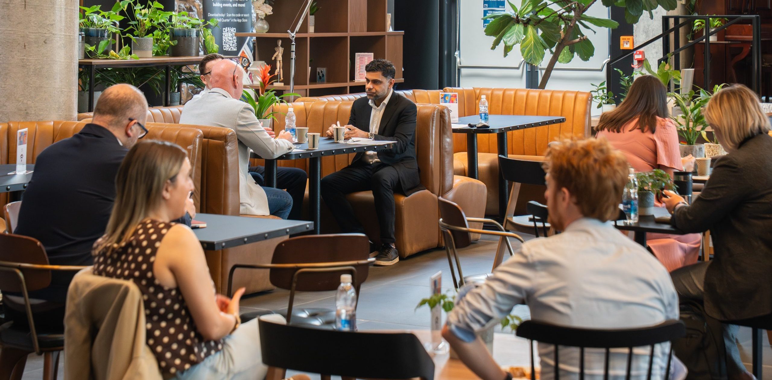 networking at workplace wellbeing event hosted by calibro workspace