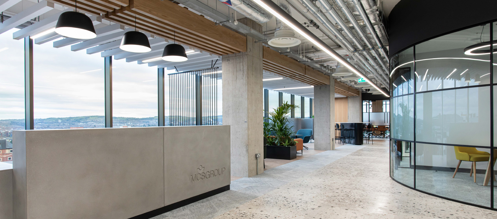 Custom concrete reception design and statement entry