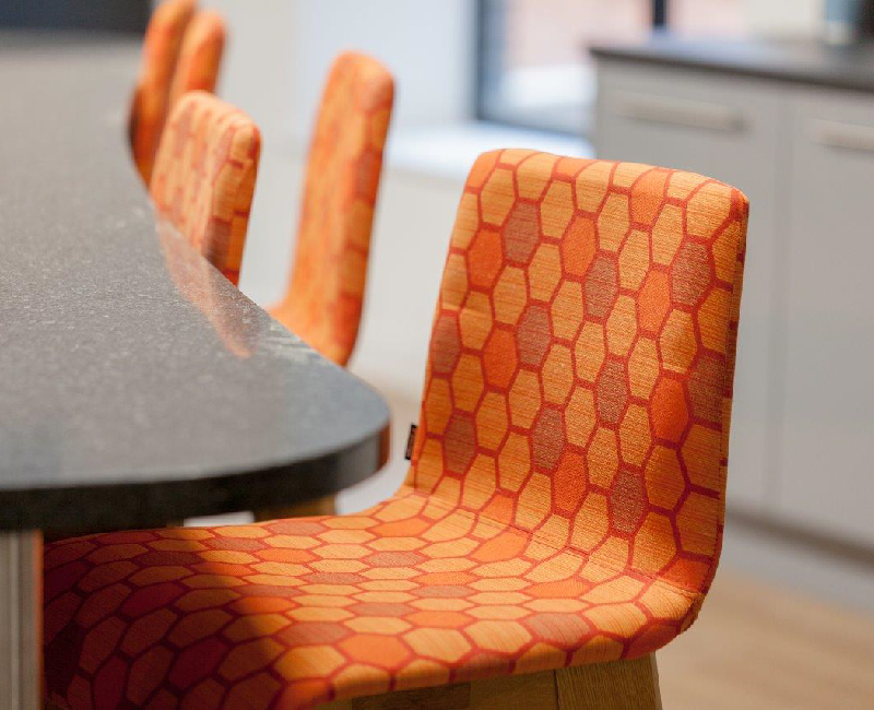 A high rise chair at bench