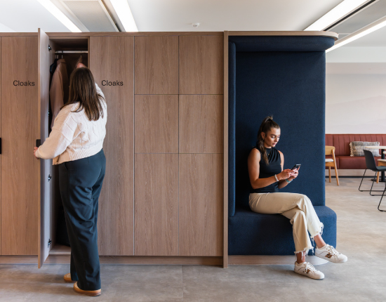 StepStone Group Design and Fitout - Cloaking cupboard and seat