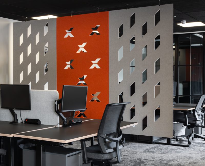 open plan desk area