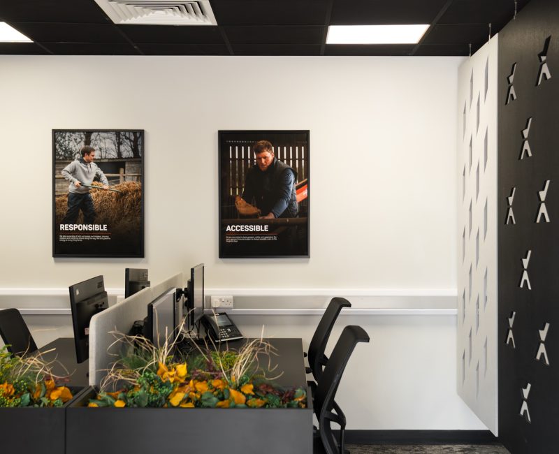 open plan desk area