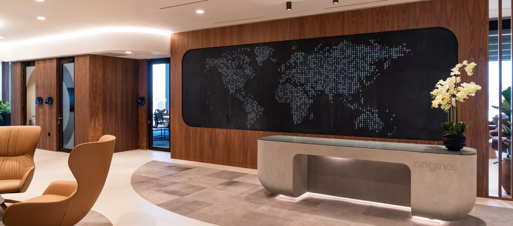 Origina office design and fitout - reception area