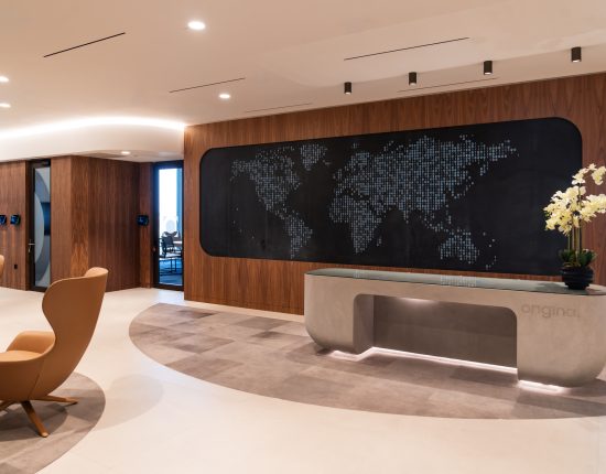 Origina office design and fitout - reception area
