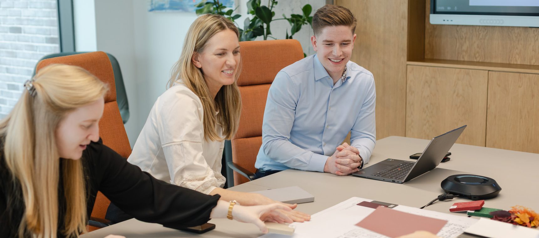 co-workers working together on project